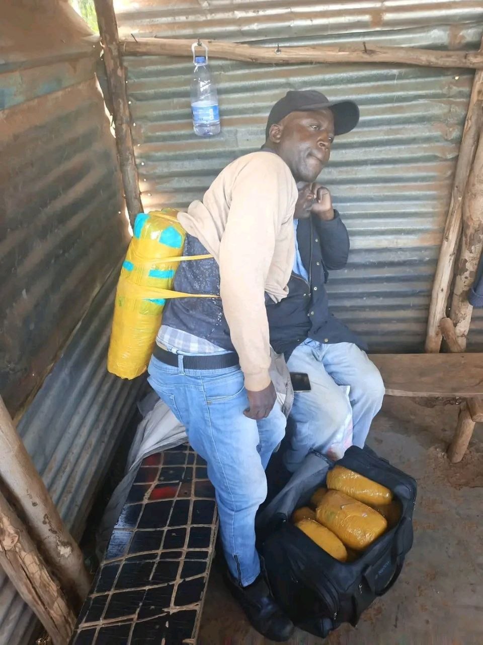 Police Seize KSh 417k Bhang Strapped to Smuggler at Suo Roadblock